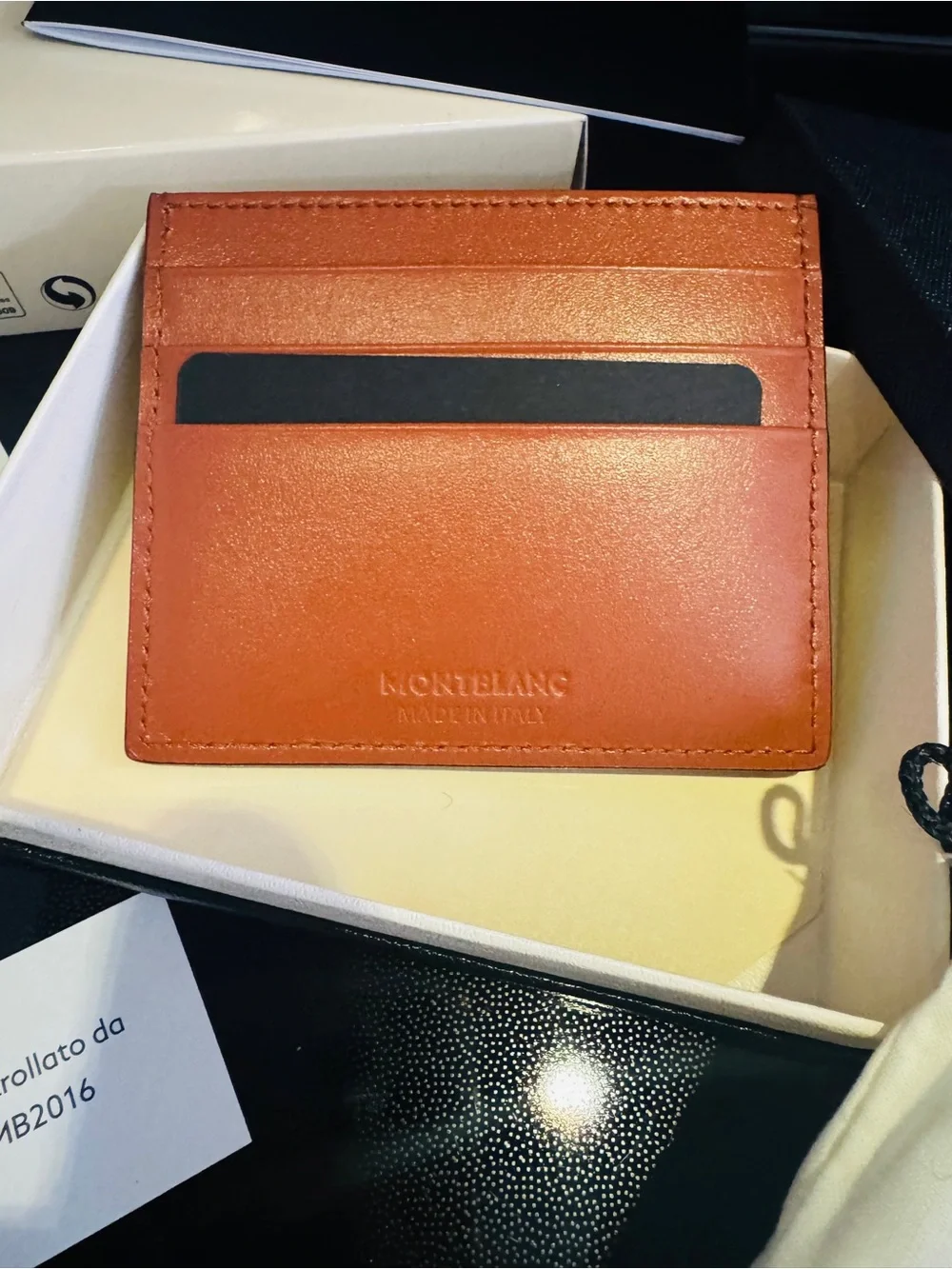 Montblanc Meisterstück 6CC Leather Card Holder Rust Brown NWT Complete Set